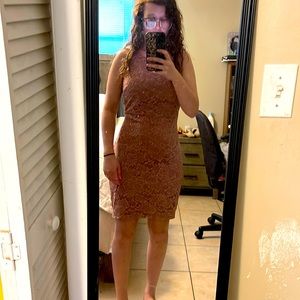 Mauve Dress with Keyhole Back